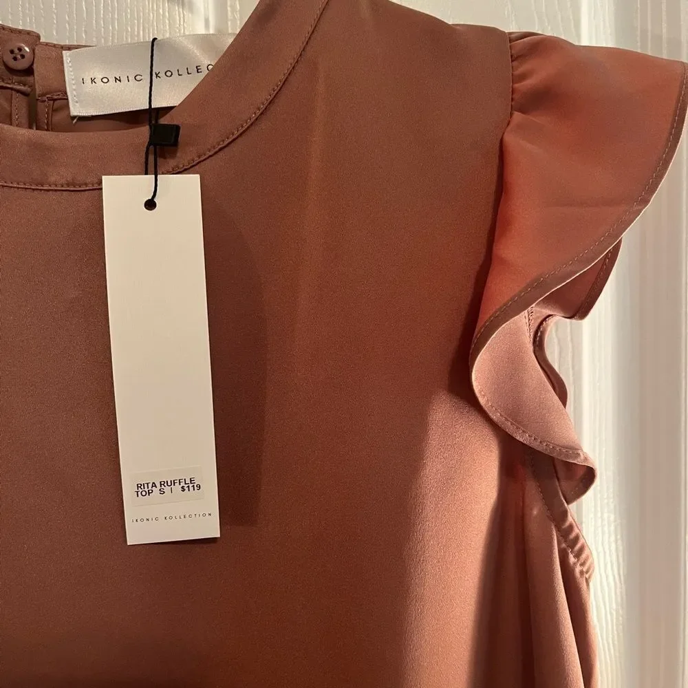 NWT IK Ruffled Sleeveless Blouse